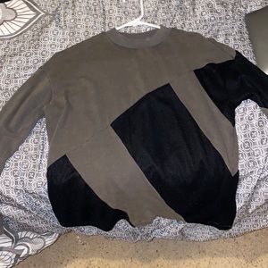 Black and Green Block thick long sleeve